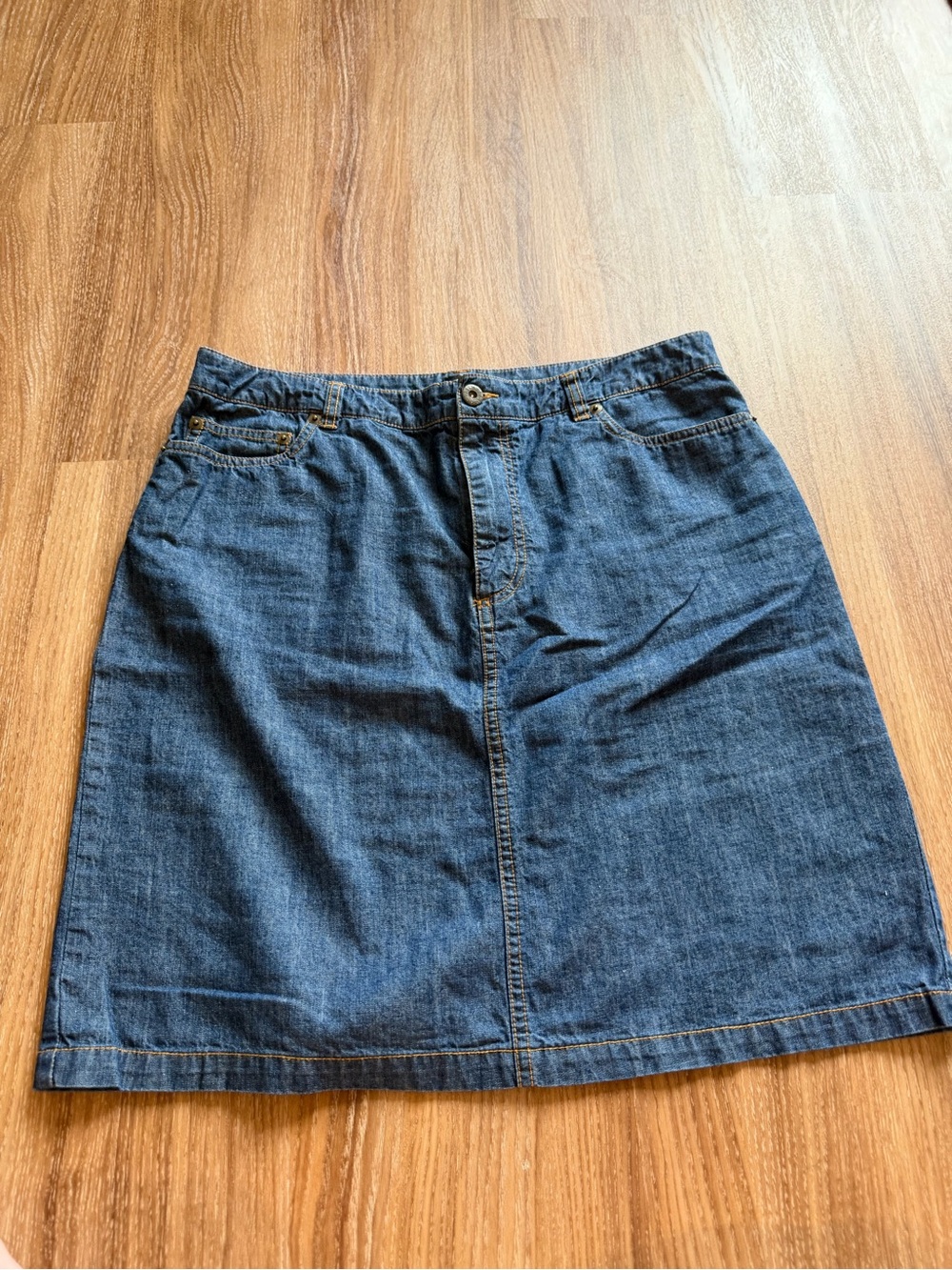L.L. Bean Indigo Denim A-Line Skirt